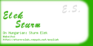 elek sturm business card